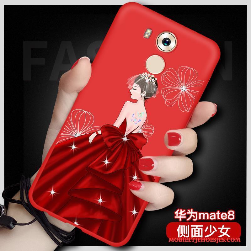 Huawei Mate 8 Hoes Siliconen Rood Bescherming All Inclusive Hoesje Telefoon Anti-fall