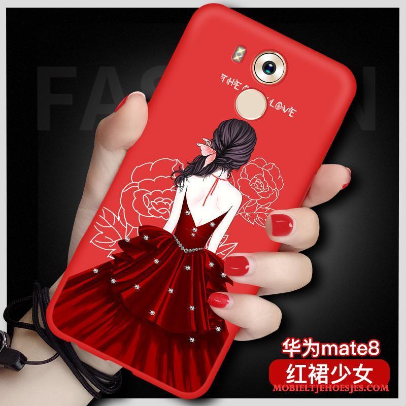 Huawei Mate 8 Hoes Siliconen Rood Bescherming All Inclusive Hoesje Telefoon Anti-fall