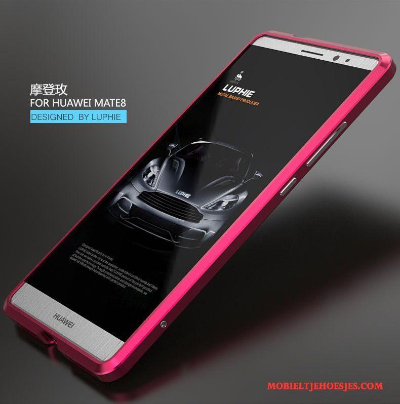 Huawei Mate 8 Hoesje Telefoon Anti-fall Bruin Dun Metaal Omlijsting Bescherming