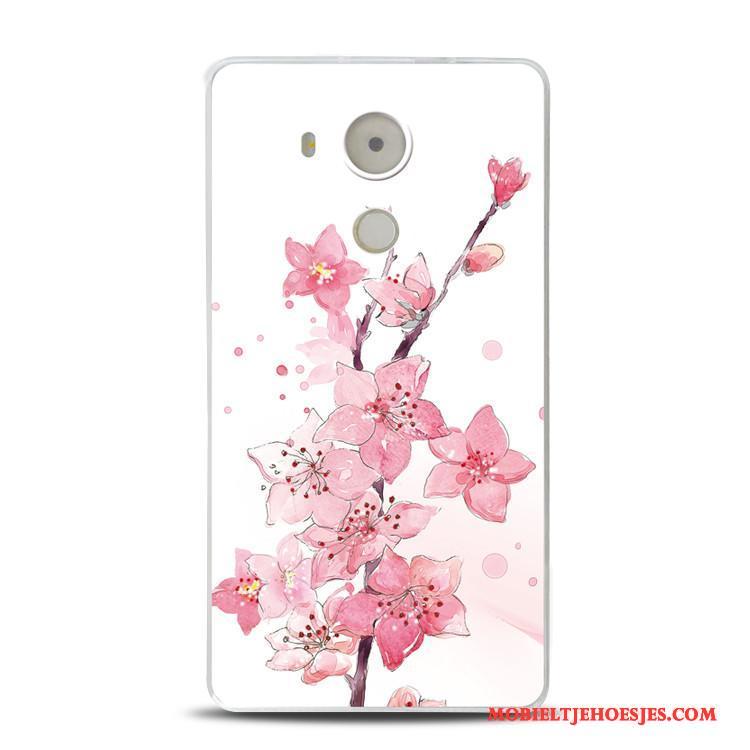 Huawei Mate 8 Hoesje Telefoon Zacht Perzik Bloesem Reliëf Roze Ondersteuning All Inclusive