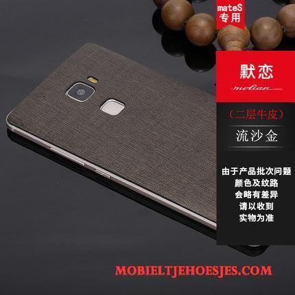 Huawei Mate 8 Metaal Hoesje Telefoon Omlijsting Purper Echt Leer Dun Bescherming