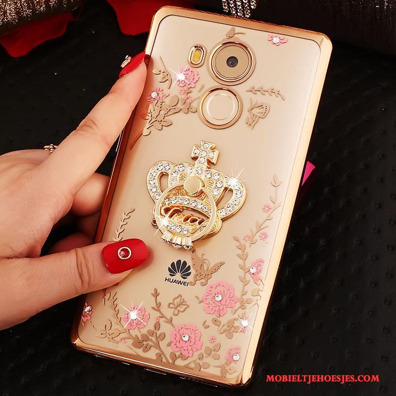 Huawei Mate 8 Scheppend Trend Hoesje Telefoon Bescherming Roze Met Strass Ring
