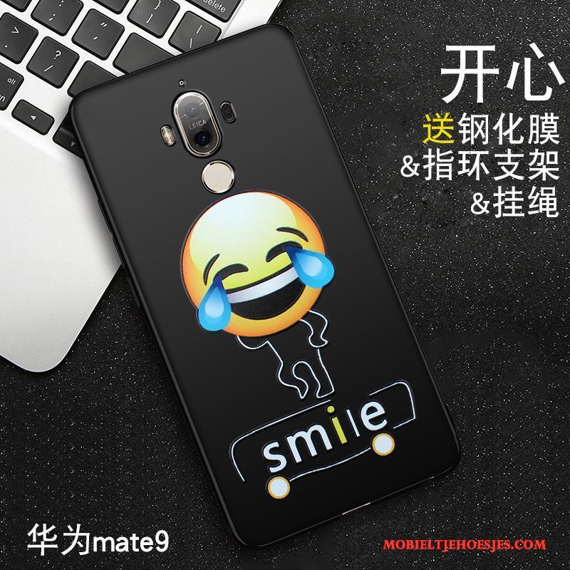 Huawei Mate 8 Siliconen Zacht Bescherming Hoesje Telefoon Zwart Hanger Reliëf