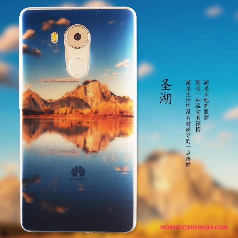 Huawei Mate 8 Zacht Bescherming Blauw Hoes Hoesje Telefoon Geschilderd