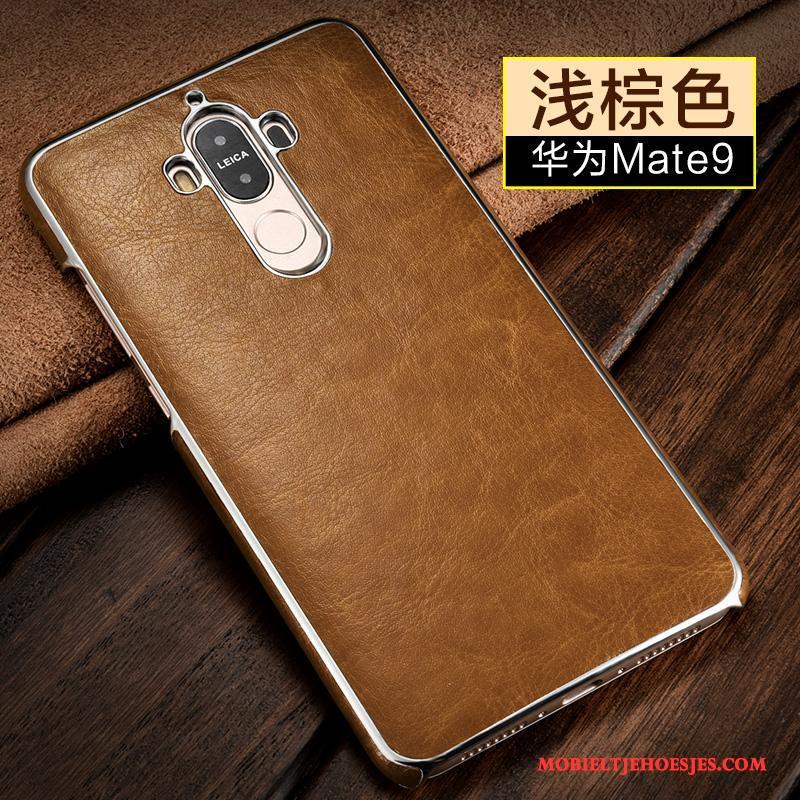 Huawei Mate 9 Bedrijf Leren Etui Hoes Dun Hoesje Telefoon Goud Anti-fall