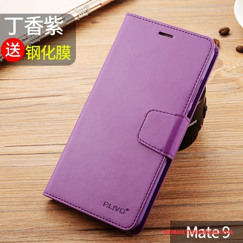 Huawei Mate 9 Clamshell Hoes Leren Etui Bescherming Siliconen Blauw Hoesje Telefoon