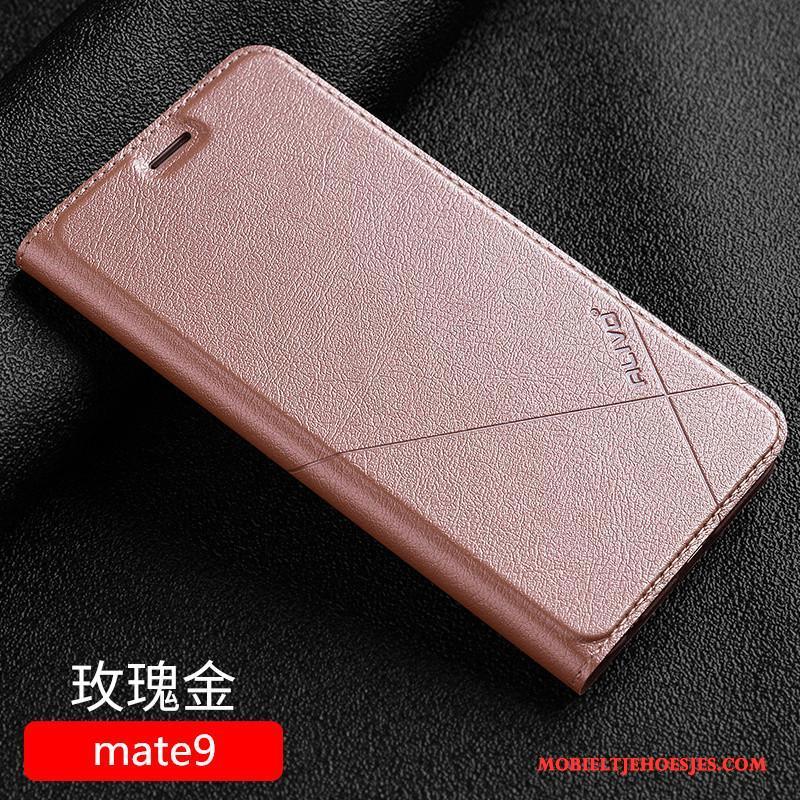 Huawei Mate 9 Clamshell Leren Etui Hoesje Telefoon Bescherming Anti-fall Rood All Inclusive