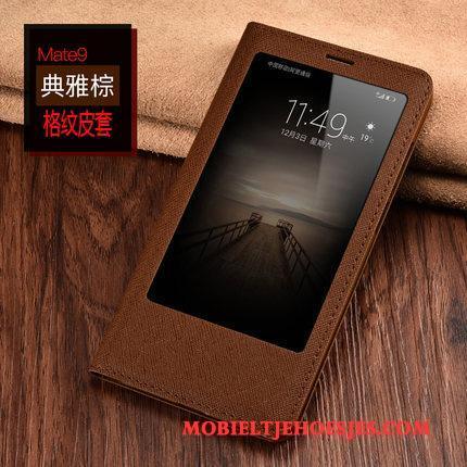 Huawei Mate 9 Hoes Anti-fall Clamshell Geel Hoesje Telefoon Leren Etui