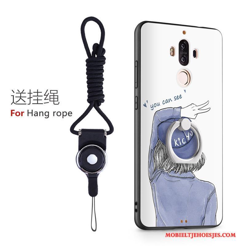 Huawei Mate 9 Hoes Bescherming Ring All Inclusive Hoesje Telefoon Roze Anti-fall