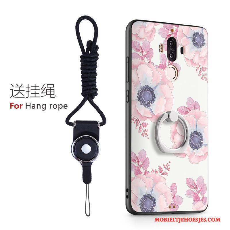 Huawei Mate 9 Hoes Bescherming Ring All Inclusive Hoesje Telefoon Roze Anti-fall