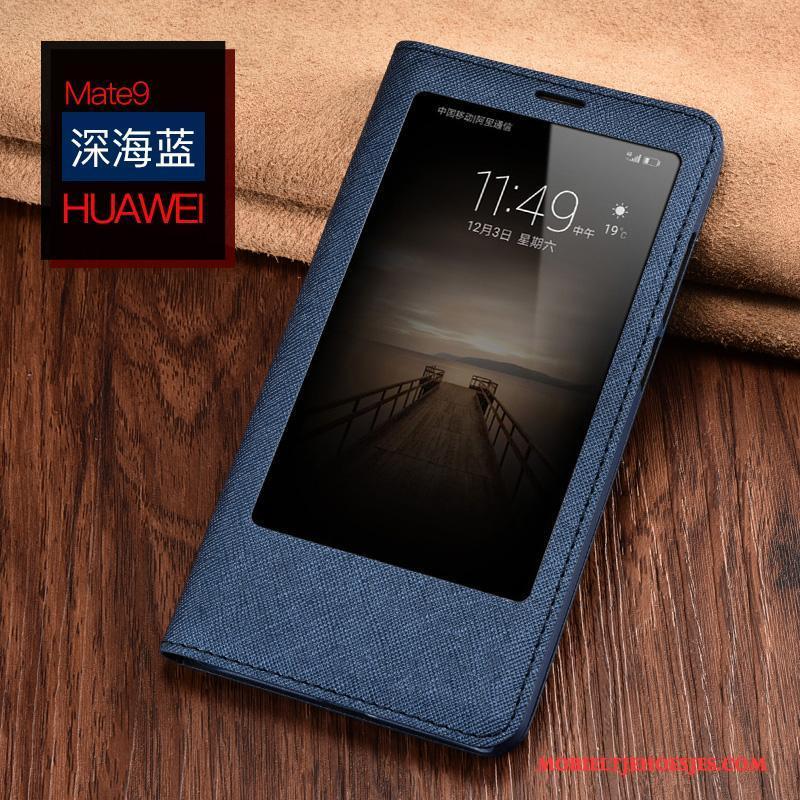 Huawei Mate 9 Hoes Clamshell Hoesje Telefoon Leren Etui Bescherming