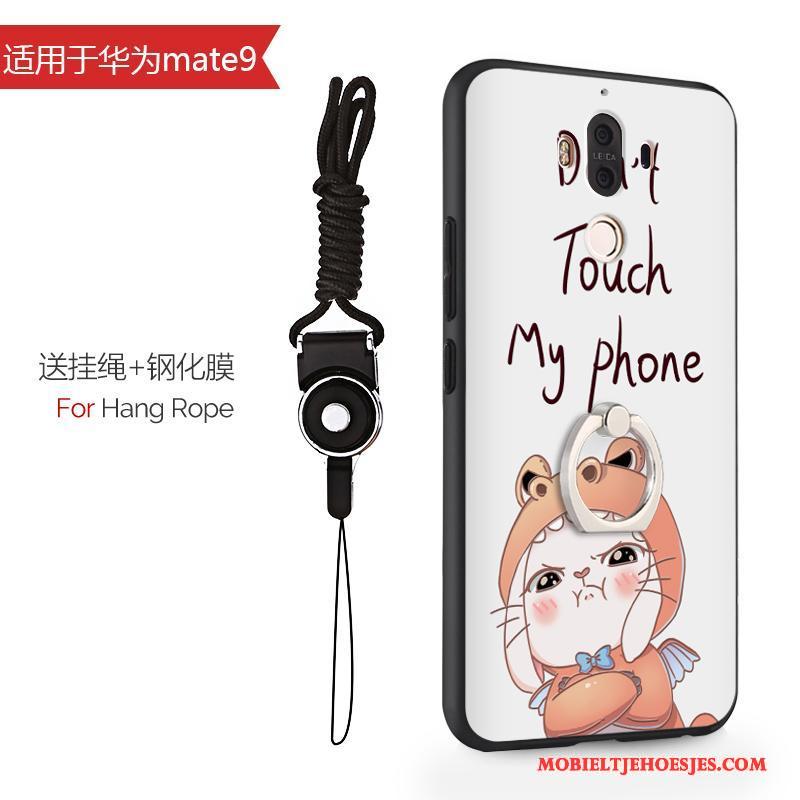 Huawei Mate 9 Hoes Hanger All Inclusive Hoesje Wit Spotprent Telefoon