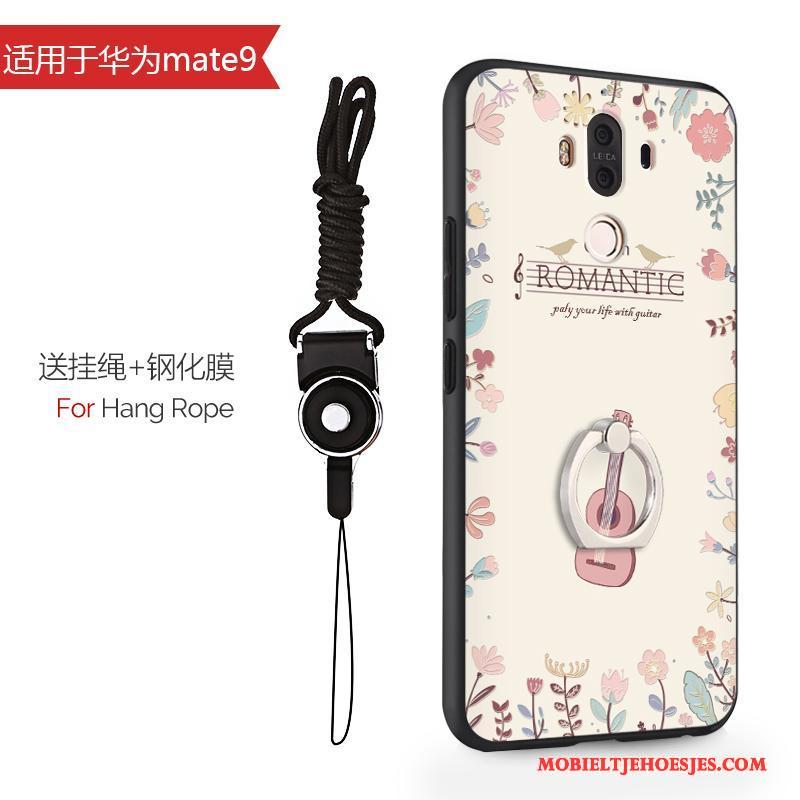 Huawei Mate 9 Hoes Hanger All Inclusive Hoesje Wit Spotprent Telefoon