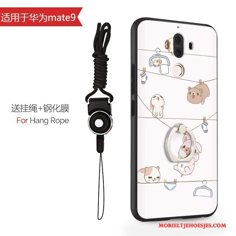 Huawei Mate 9 Hoes Hanger All Inclusive Hoesje Wit Spotprent Telefoon