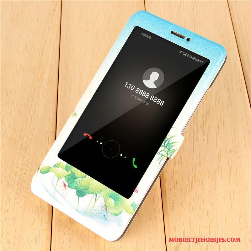 Huawei Mate 9 Hoes Lichtblauw Scheppend Mooie Hoesje Winterslaap Spotprent