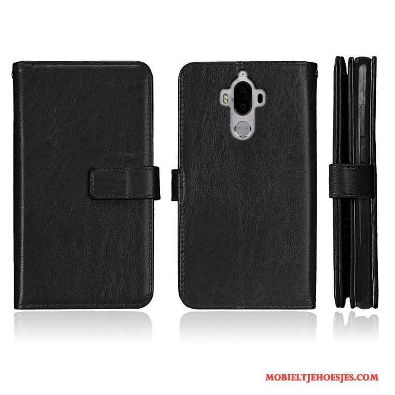 Huawei Mate 9 Hoesje All Inclusive Anti-fall Rood Bescherming Folio Mobiele Telefoon Leren Etui