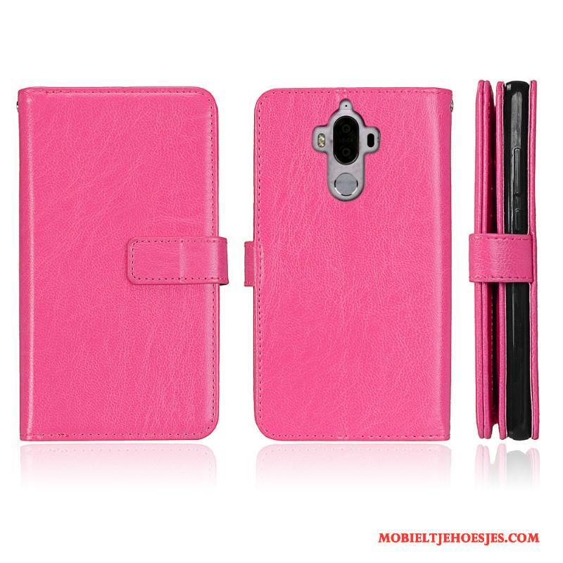 Huawei Mate 9 Hoesje All Inclusive Anti-fall Rood Bescherming Folio Mobiele Telefoon Leren Etui