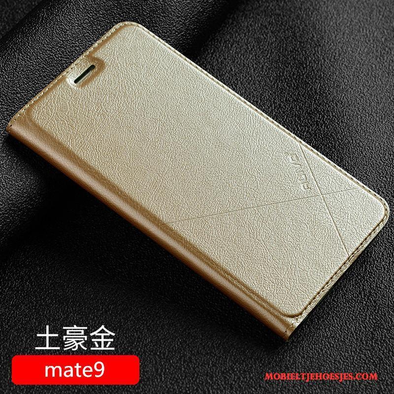 Huawei Mate 9 Hoesje All Inclusive Rose Goud Leren Etui Hoes Clamshell Anti-fall Bescherming