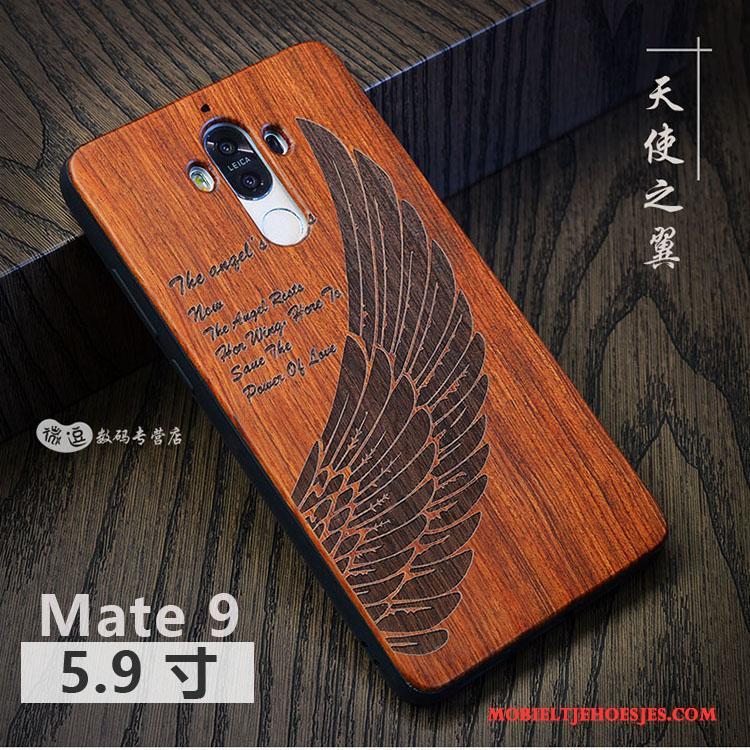 Huawei Mate 9 Hoesje Hoes Massief Hout Scheppend Vintage Pas Persoonlijk Luxe