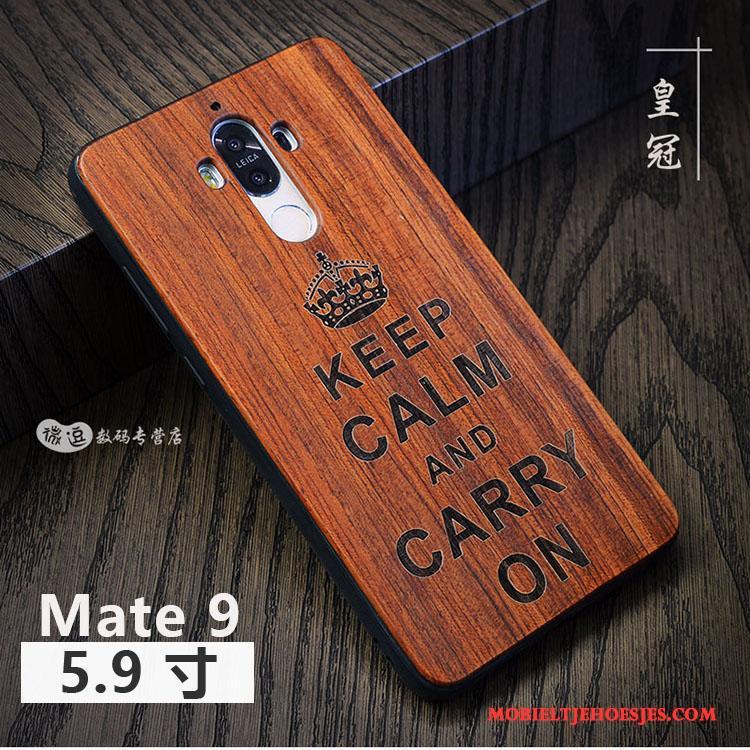 Huawei Mate 9 Hoesje Hoes Massief Hout Scheppend Vintage Pas Persoonlijk Luxe