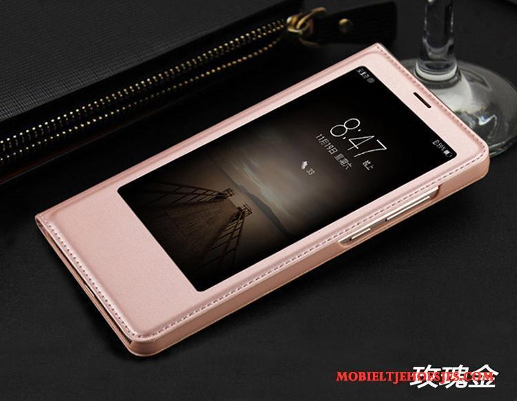 Huawei Mate 9 Hoesje Leren Etui Bescherming Roze All Inclusive Clamshell Hoes Anti-fall