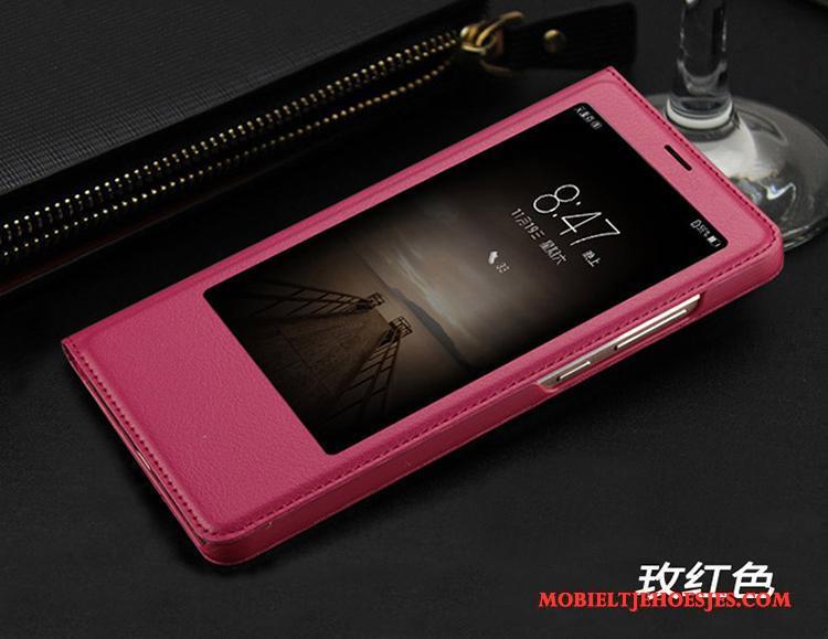 Huawei Mate 9 Hoesje Leren Etui Bescherming Roze All Inclusive Clamshell Hoes Anti-fall