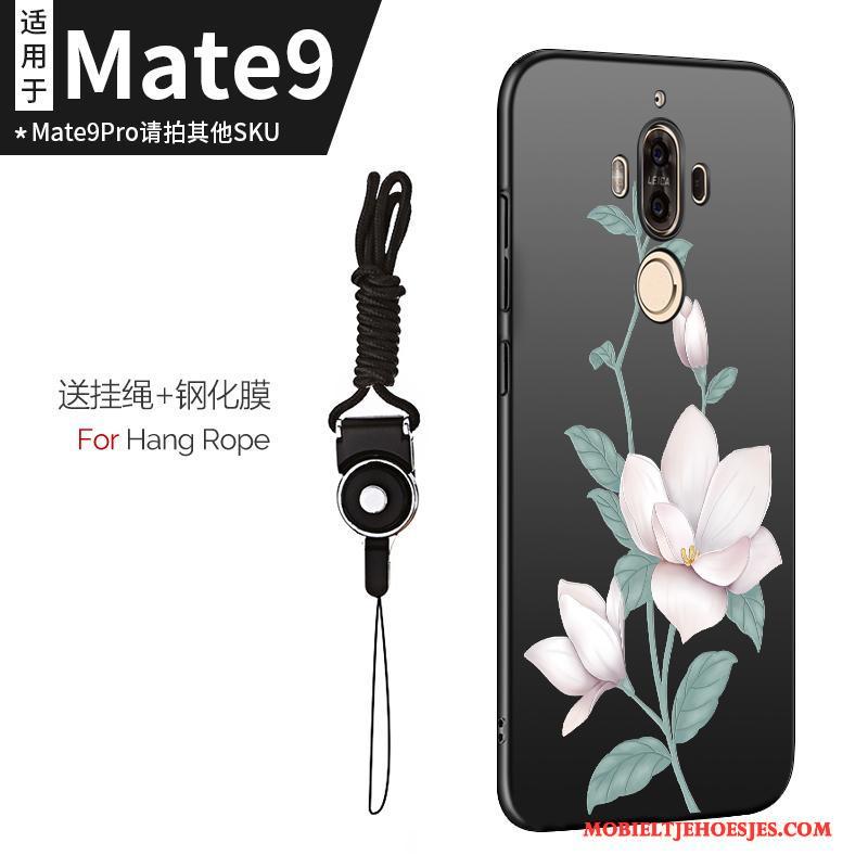 Huawei Mate 9 Hoesje Telefoon Dun Zacht Siliconen Hanger Zwart Mobiele Telefoon