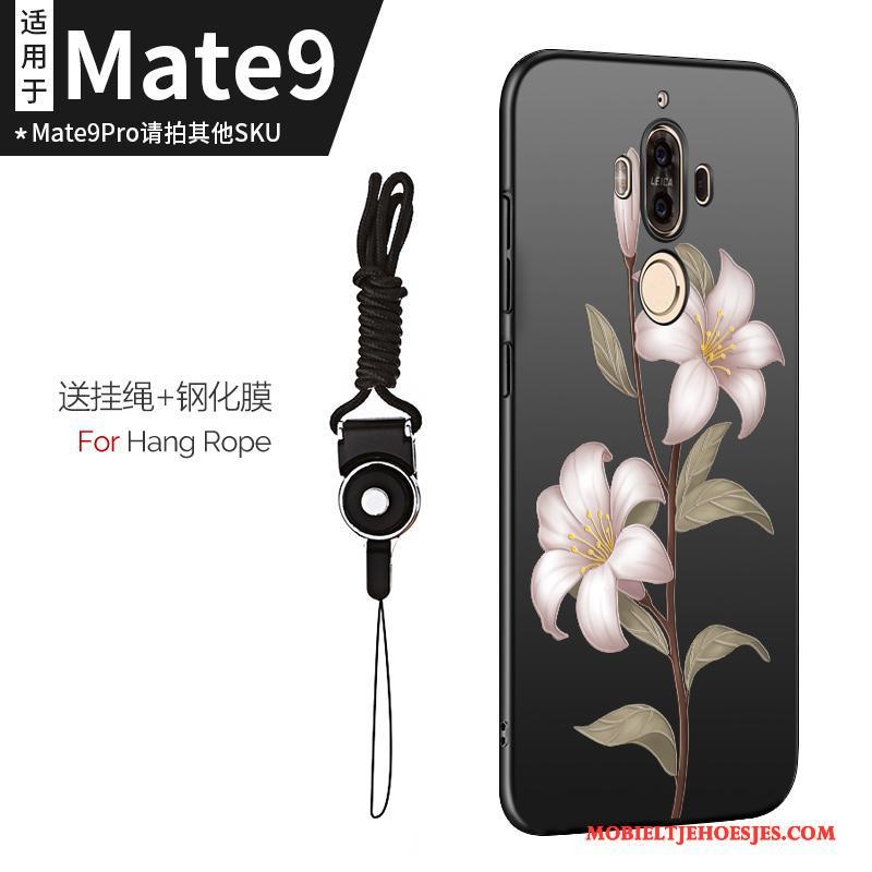 Huawei Mate 9 Hoesje Telefoon Dun Zacht Siliconen Hanger Zwart Mobiele Telefoon