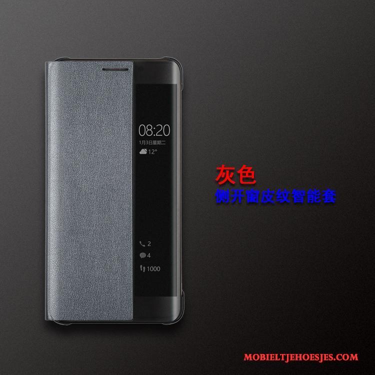 Huawei Mate 9 Pro Hoes Hoesje Telefoon Bescherming Leren Etui Blauw