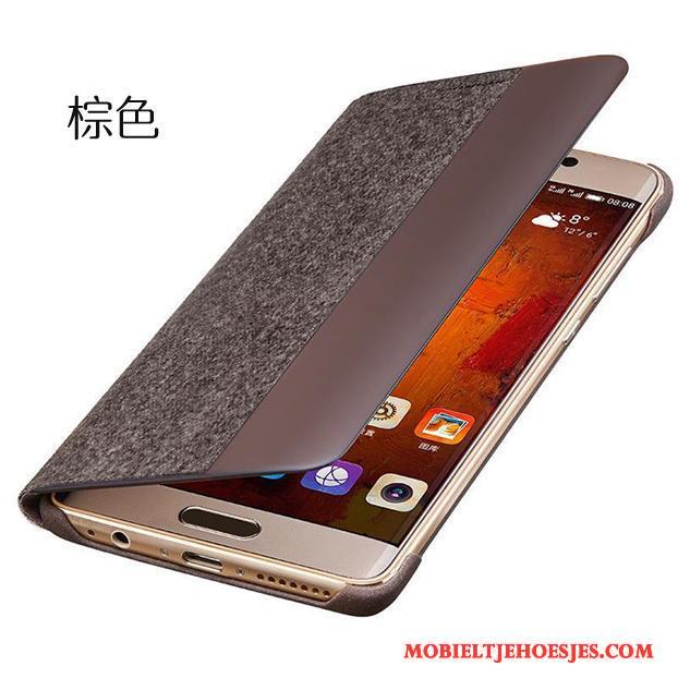 Huawei Mate 9 Pro Hoesje Hoes Leren Etui Clamshell Anti-fall Grijs Bescherming Mobiele Telefoon