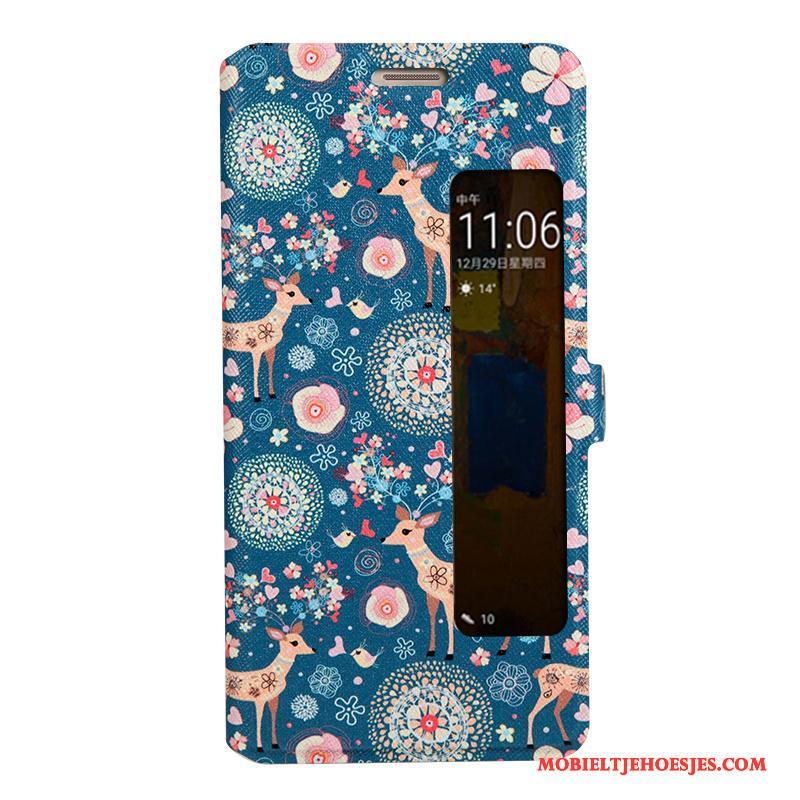 Huawei Mate 9 Pro Hoesje Leren Etui Folio Trend Anti-fall Hoes Bescherming Mooie