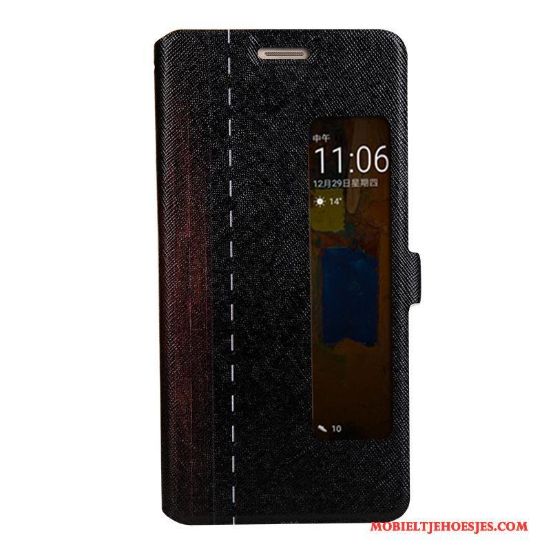 Huawei Mate 9 Pro Leren Etui Folio Siliconen Roze Hoes Bescherming Hoesje Telefoon