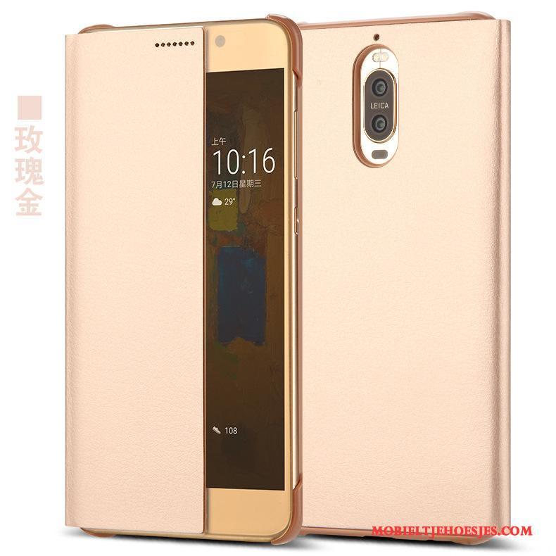 Huawei Mate 9 Pro Mobiele Telefoon Leren Etui Clamshell Hoesje Zwart Nieuw