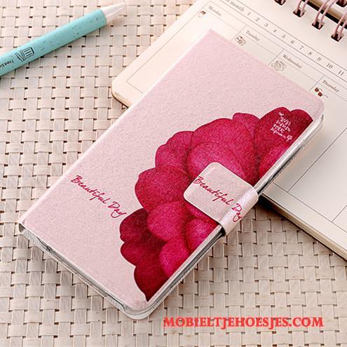 Huawei Mate 9 Pro Roze Clamshell Hoes Leren Etui Bescherming Hoesje Telefoon