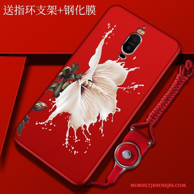 Huawei Mate 9 Pro Scheppend Anti-fall All Inclusive Rood Hoes Siliconen Hoesje Telefoon