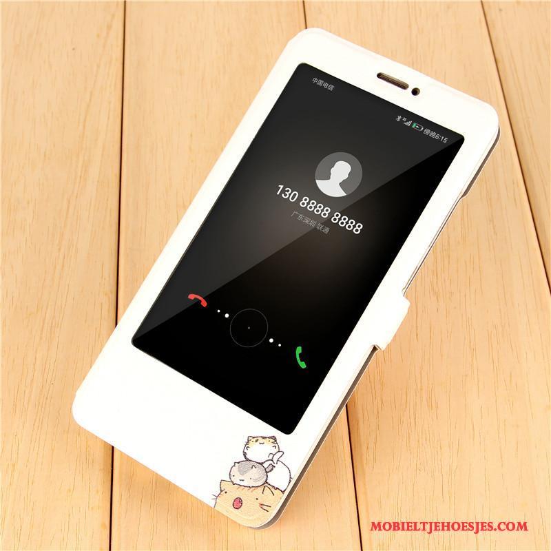 Huawei Mate 9 Scheppend Bescherming Purper Hoesje Clamshell Leren Etui Telefoon