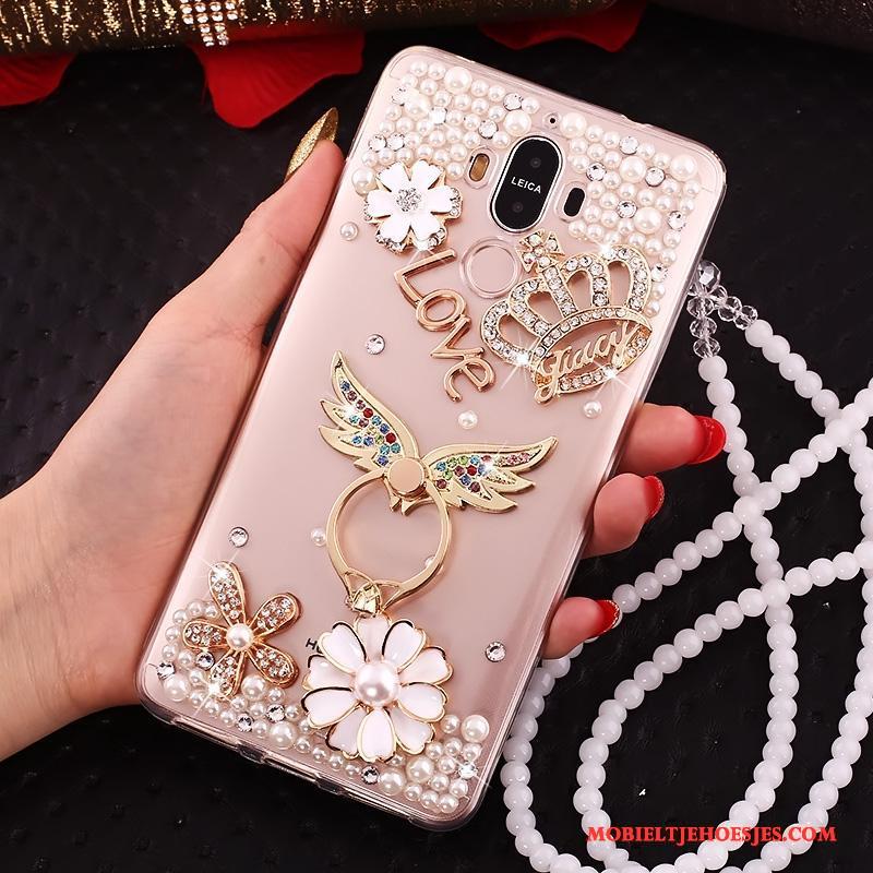 Huawei Mate 9 Siliconen Hanger Zacht Met Strass Anti-fall Hoesje Telefoon Ring