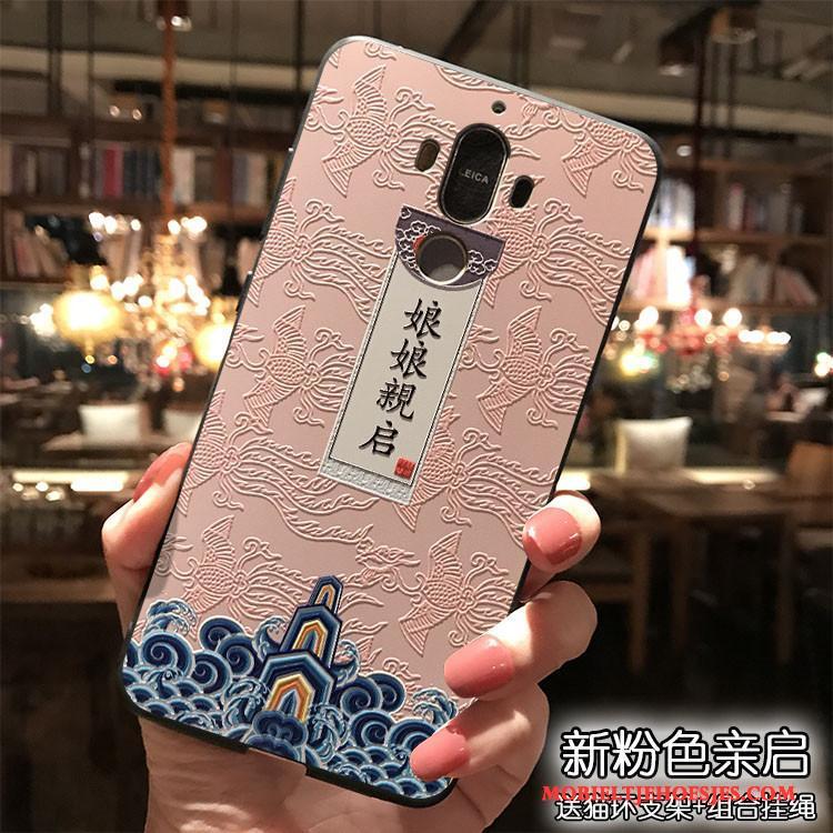 Huawei Mate 9 Siliconen Hoesje Telefoon Roze Hanger Chinese Stijl