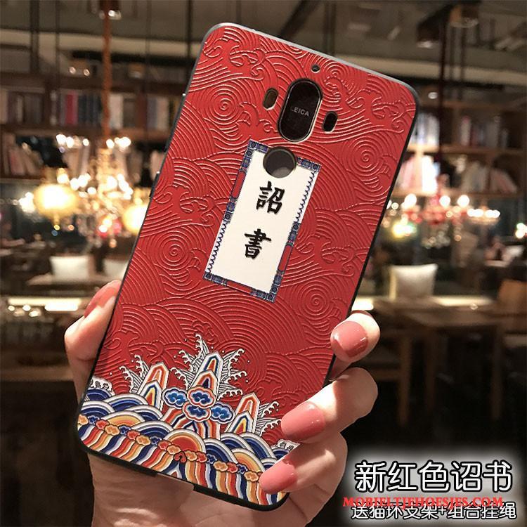 Huawei Mate 9 Siliconen Hoesje Telefoon Roze Hanger Chinese Stijl