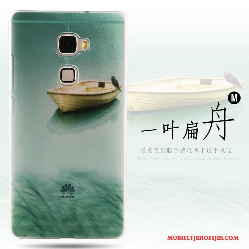 Huawei Mate S Hoes Schrobben Hoesje Telefoon Groen Geschilderd Hard