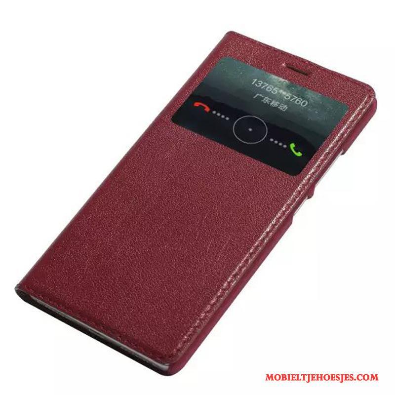 Huawei Mate S Leer Mobiele Telefoon Winterslaap Leren Etui Rood Hoesje Telefoon Bescherming