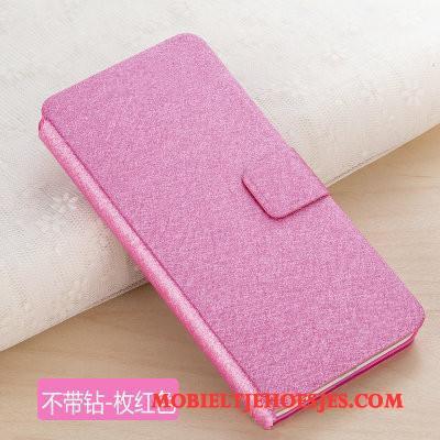 Huawei Mate S Roze Tas Mobiele Telefoon Hoes Leren Etui Clamshell Hoesje Telefoon