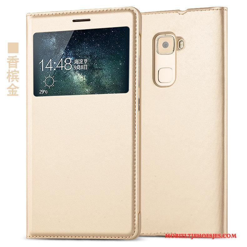 Huawei Mate S Wit Hoes Bescherming Leren Etui Hoesje Telefoon Clamshell