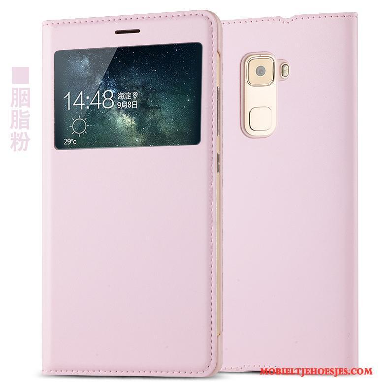 Huawei Mate S Wit Hoes Bescherming Leren Etui Hoesje Telefoon Clamshell