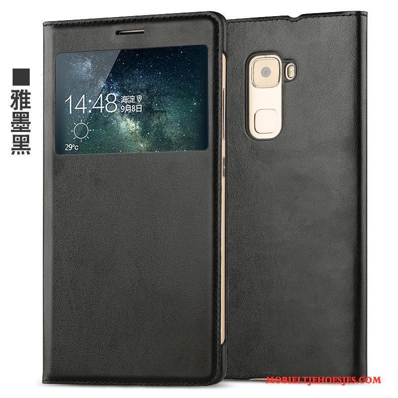 Huawei Mate S Wit Hoes Bescherming Leren Etui Hoesje Telefoon Clamshell