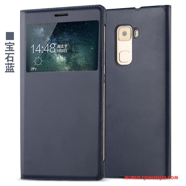 Huawei Mate S Wit Hoes Bescherming Leren Etui Hoesje Telefoon Clamshell