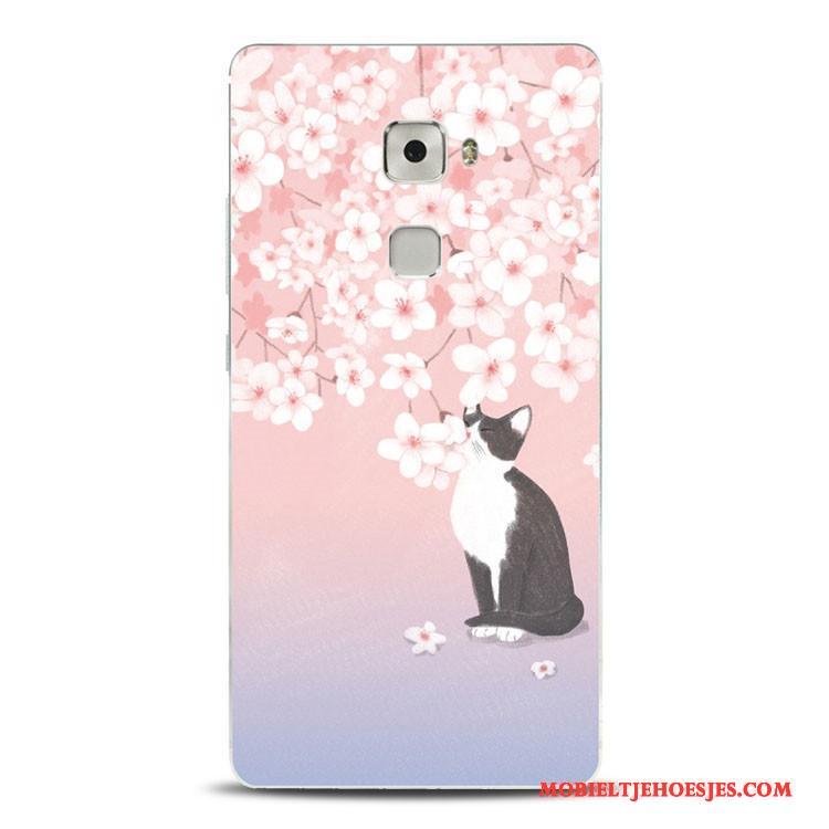 Huawei Mate S Zacht Mooie Hoesje Kat Telefoon Licht Bloemen