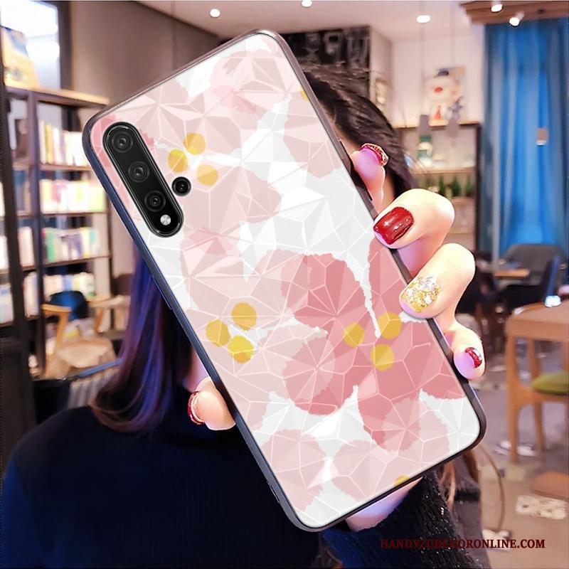 Huawei Nova 5t All Inclusive Patroon Hoesje Telefoon Net Red Roze Ruit