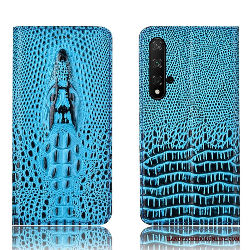 Huawei Nova 5t Hoes Hoesje Telefoon Krokodil Echt Leer Anti-fall Bescherming Folio