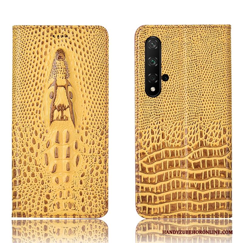 Huawei Nova 5t Hoes Hoesje Telefoon Krokodil Echt Leer Anti-fall Bescherming Folio